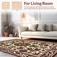 thumbnail image 2 of ODIKA 5'x7' Machine Washable Non-Slip Area Rug, Boho Floral Interlocking with Whimsical Petal Embellishments High Traffic Rug with Pad, Beige, 419338, 2 of 8