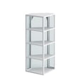 thumbnail image 6 of Bathroom Cabinet with Glass Door, Wall Mounted Corner Cabinet with Four-tier Storage, Accent Storage Cabinet for Bedroom, Living Room, Kitchen, White, 6 of 9