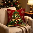 thumbnail image 3 of KFUIRDE Christmas-Printed Cushion Cover 18x18in, 3D Printed Sofa Pillow with Festive Christmas Theme, Decorative Cushion Case for Couch Living Room, Xmas Holiday Home Decor A, 3 of 5