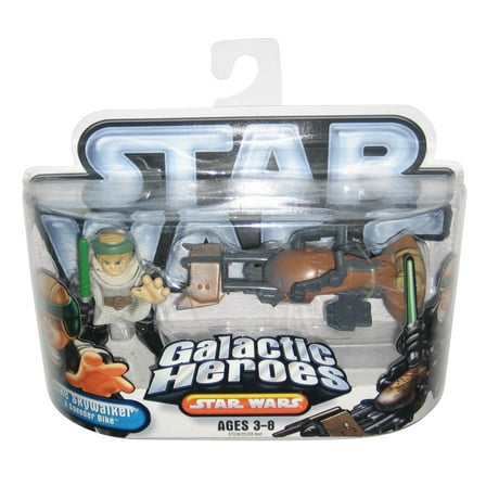Star Wars Galactic Heroes (2007) Luke Skywalker & Speeder Bike Hasbro Figure Set