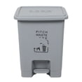thumbnail image 1 of WEUVEB 1Pc Large Capacity Step Trash Can Grey Plastic Rubbish Container with Odor Sealing Lid, 1 of 7