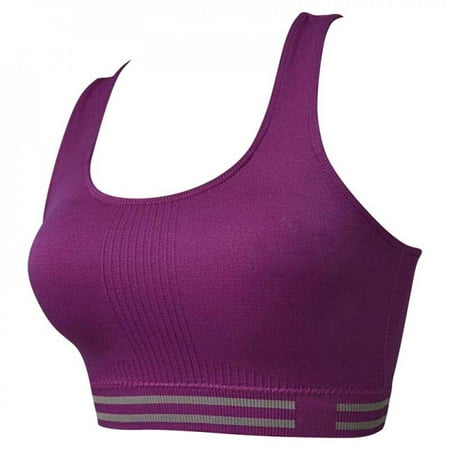 

Clearance!Seamless Racerback Bras Underwear Women Stretch Workout Top Tank Comfort Padded Bralette Underwear Purple L