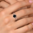 thumbnail image 4 of Gem Stone King 925 Sterling Silver Black Onyx Rope Designed Ring for Women (1.28 Cttw, Round 7MM, Gemstone Birthstone, Available in Size 5, 6, 7, 8, 9), 4 of 6