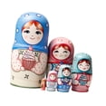 thumbnail image 4 of 6 piezas de muñecas rusas Matryoshka, juguetes de madera tradicionales de anidación, artesanías coleccionables hechas a mano, figuras decorativas adecuadas para regalar, decoración Estilo A, 4 of 9