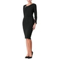 thumbnail image 2 of VESTIDO FORMAL ASIMÉTRICO DE MANGA LARGA MIDI ELASTIZADO M NEGRO DE INSPIRE CHIC, 2 of 5