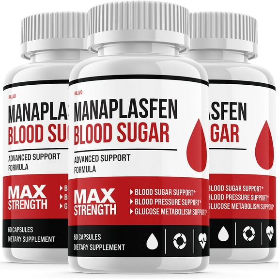 (3 Pack) Manaplasfen - Manaplasfen Sugar Support (180 Capsules)