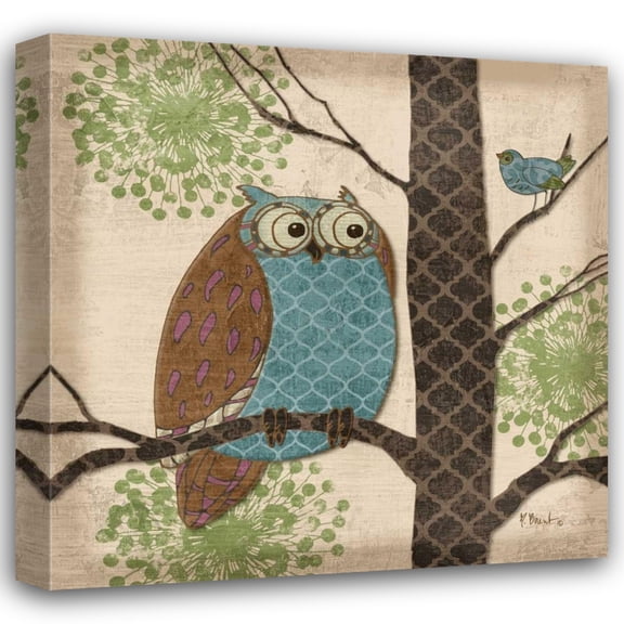 Paul Brent 20x20 Gallery Wrapped Canvas Wall Art Titled - Fantasy Owls II
