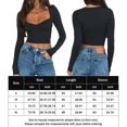 thumbnail image 2 of Blusa Mangas Largas Top de manga larga para mujer, jersey ajustado, Top corto, Top elegante para salir Ygjytge Negro T S para Mujer, 2 of 9