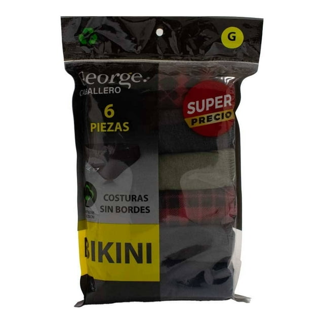 Bikini George para Hombre Varios Diseños Multicolor 6 Piezas Talla G
