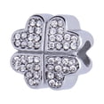 thumbnail image 1 of Charm para Pulsera LuckyLy, Dije de Trébol, Acero Inoxidable y Zirconia Cúbica, Modelo Clover plateado UNITALLA, 1 of 8