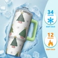thumbnail image 4 of 30oz Xmas Tumbler with Snowflakes Lid Straw Stainless Steel Double Wall Insulated Cup Holiday Gifts, 4 of 5
