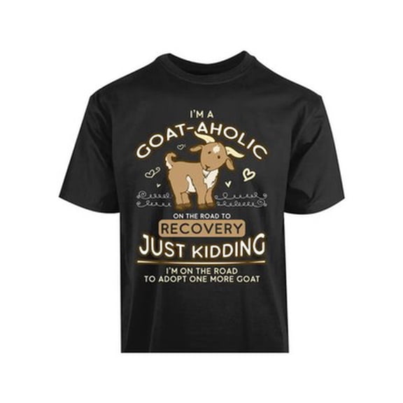 Velto Goat-Aholic Recovery Tee - Men's Cotton Casual T-Shirt with Print, Perfect All Size S-5XL