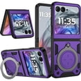 thumbnail image 1 of wonima11 Zewan for Motorola-Razr-2024-Case[not fit for Razr Plus 2024],360° Full Protector Body Military-Grade Phone Case with Kickstand,Case for Moto Razr 2024 Case,Purple, 1 of 1
