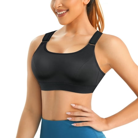 

KUMAYES Women s Sports Bra High Impact Crop Top Bafully Padded Wirefree with Adjustable Yoga Bra Straps Workout Gym