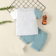thumbnail image 4 of WMTBSRSW Newborn Baby Boys Outfits Daddy's Boy Short Sleeve Color Block T-Shirt Top Short Jogger Pant Set Infant Casual Summer Clothes 0-3 Years, 4 of 9