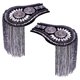thumbnail image 2 of Hombreras Hombrera Borla Cadena Broches Joyería Almohadilla de Hombrera de Metal para Negro plata, 2 of 6