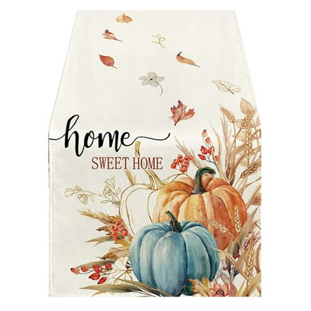 

1 PCS Fall Table Runner Watercolor Pumpkin Autumn Thanksgiving Table Runners Holiday Dining Room Kitchen Table Party Decoration