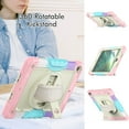 thumbnail image 3 of For iPad 6th/5th Generation Case 9.7 inch 2018/2017, 360 Rotating Shockproof Cover with Stand, Screen Protector, Shoulder Strap, Rainbow Pink, 3 of 7