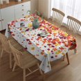 thumbnail image 2 of Vintage Pumpkin Rectangle Tablecloth 60x84 Inch, Flowers Boho Water Resistant Vinyl Washable Seasonal Table Cover for Thanksgiving Fall Harvest Holiday Party Picnic Dinner Decor, 2 of 5