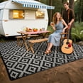 thumbnail image 5 of UNTIMATY 8'×10' Outdoor Rug Waterproof Patio Carpet Outdoor Area Rug Large Plastic Straw Mat for RV Camping Porch Deck Balcony, Black and Gray, 5 of 8