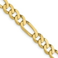 thumbnail image 2 of Diamond2Deal Mother's Day Gift 10K Yellow Gold 5.25mm Flat Figaro Chain Necklace for Women 20", 2 of 6