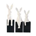 thumbnail image 4 of 3 uds estatuas de la familia de conejos figuritas figuras de animales colección escritorio artesanías de cerámica esculturas de para el , Blanco Macarena Estatuilla Escultura, 4 of 8