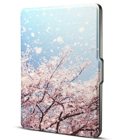 Print Kindle Case AMZER Japanese Cherry Print Horizontal Flip PU Leather Protective Case For Amazon Kindle 8th 2016 6 inch ()