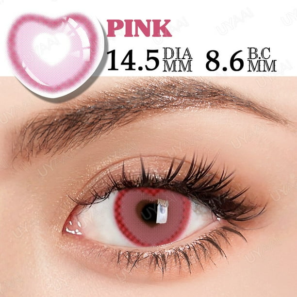 UYAAI lentes de contacto de Color para ojos lentillas de Anime rosa para pupilas lentillas rojas para Halloween lentillas para ojos de Cosplay de
