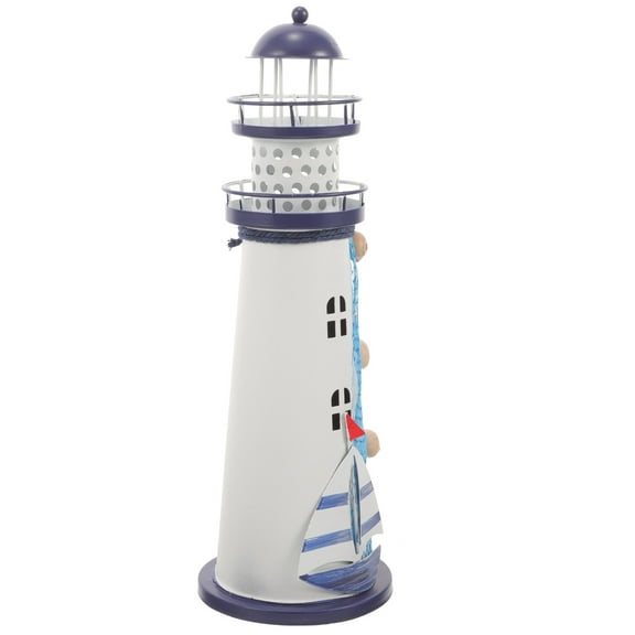 HONMEET Tabletop Nautical Decor Lighthouse Lamp Multi Iron 1Pcs Interior Design