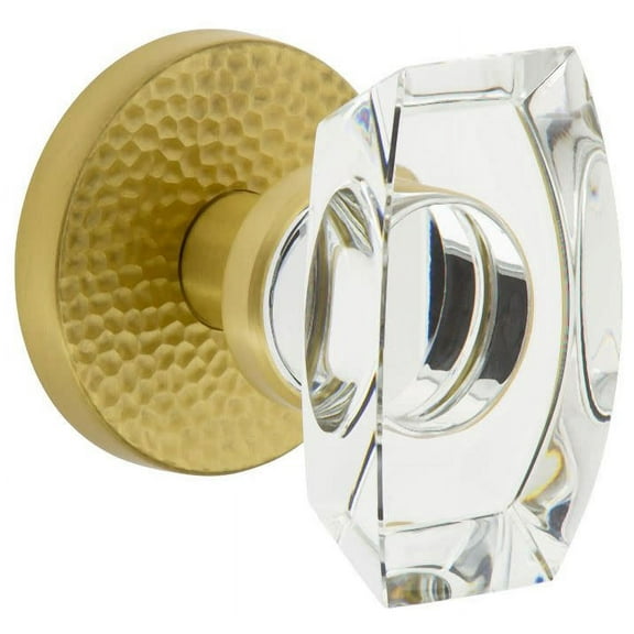 Viaggio Clomhmsta_Prv_238 Circolo Hammered Solid Brass Privacy Door Knob Set - Brass
