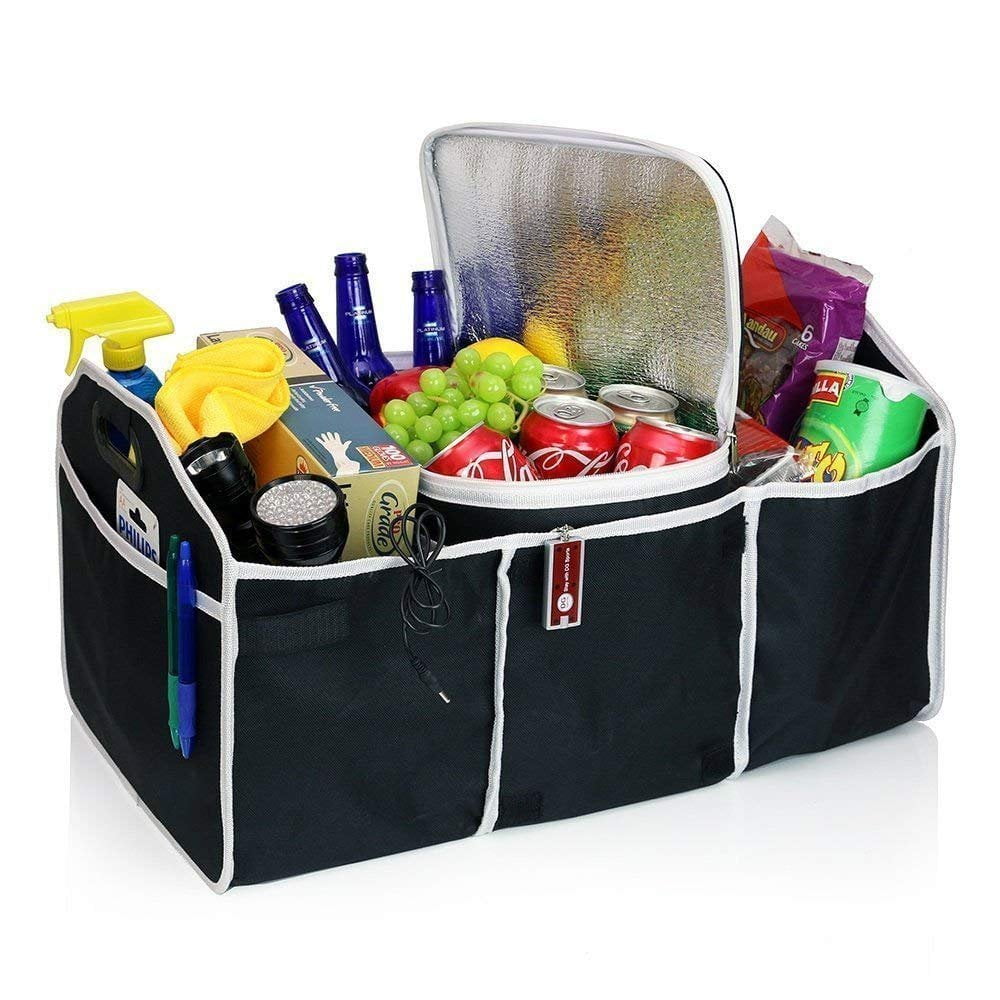 2 in 1 Car Boot Organiser Shopping Tidy Heavy Duty Collapsible Foldable Storage 