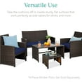 thumbnail image 5 of YANG2  Set of 2 Wicker Ottomans, Multipurpose Outdoor Furniture for Patio, Backyard, Additional Seating, Footrest, Side Table w/Removable Cushions, Steel Frame - Navy/Brown, 5 of 8