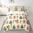 thumbnail image 2 of Manfei Rustic Tree Twin Bedding Sets 7-Piece for Kids, Cartoon Gingerbread Man Bedding Comforter Set, Merry Christmas Theme Reversible Sheet Sets, Microfiber Bedroom Decor, 2 of 7