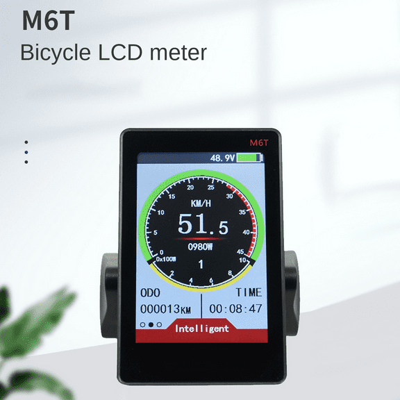 M6T Electric Bike LCD Display Meter 24V 36V 48V 60V Universal E Scooter LCD Panel Color Screen with USB for E-Bike