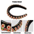 thumbnail image 4 of Unique Bargains 1 Pc Bling Rhinestone Headband Double-layered Rhinestone Red Flannel Wide Edge Headband 5.71"x1.30", 4 of 7