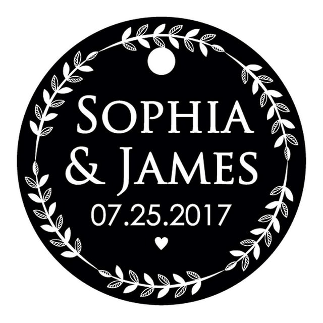 100 PCS Custom Made Round Hang Tags Personalized Wedding Favor Gift Paper Tags