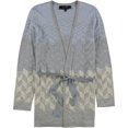 thumbnail image 1 of St. John Womens Degrade Herringbone Cardigan Suéter, Gris, Pequeño, 1 of 1