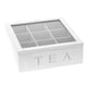 thumbnail image 1 of Wooden Tea Box - Tea Box in White, Tea Box with 9 Compartments, Large Tea Bag Box, White, 1 of 5
