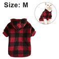thumbnail image 2 of Sudadera con capucha para perro a cuadros, suéter de lana con sombrero y bolsillo para ropa de cachorro, abrigo cálido y suave, 2 of 5