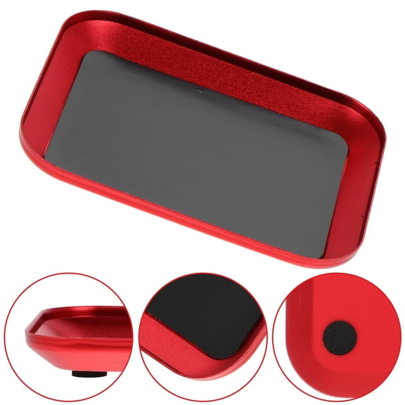 GOOHOCHY Screw Holder Tray Aluminum Alloy Small Parts Storage Plate For Rc Model Car And Home Garage Repair Garage Crafts Tool Organizing Red