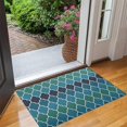 thumbnail image 2 of Blue Green Checkered Pattern Door Rugs,Washable Non Slip Door Mats Indoor,Decorative Door Mats,Entry Mat Indoor for Entrance,Bedroom,Kitchen,Bathroom,17"x30", 2 of 6