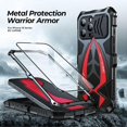 thumbnail image 2 of LUPHIE For iPhone 16 Pro Max Case Sports Car Design Shockproof Metal+TPU Phone Cover with Screen Pro, 2 of 5