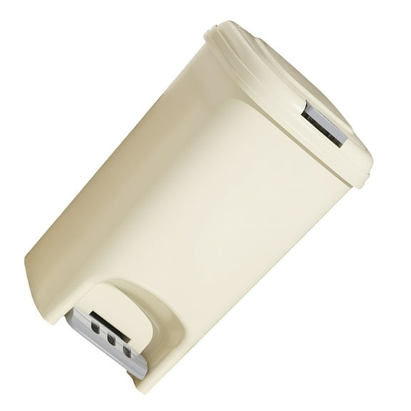 ADDHAT Beige Trash Can with Lid and Foot Pedal for Bathroom Kitchen and Living Room Use