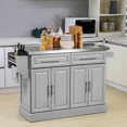 thumbnail image 2 of Rolling Kitchen Island Cart with 47″ Stainless Steel Top, Portable Kitchen Island Table with Wheels, Adjustable Shelves, Drawers & Accessory Racks, 2 of 6