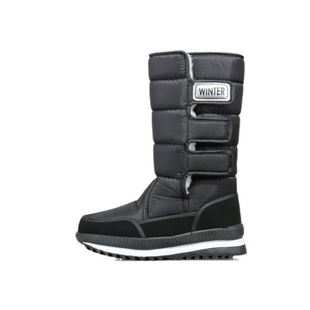 

Lacyhop Mens Work Casual Snow Boots Non Slip Mid Calf Boot Comfort Platform Winter Warm Shoes Women s Black 7.5