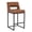 Brown/Black Leg, variant on ClinQ Counter Height Bar Stools Set of 2, Hollow Back Kitchen Island Barstools, Upholstered Faux Leather Counter Stools with Metal Frame, Beige