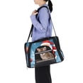 thumbnail image 6 of Santa Claus Premium Fabric Pet Bag - Durable 900D Oxford Cloth - Cozy Sherpa Base - Ideal for Cats - Adjustable Nylon Webbing Straps - 17x10x11.8in/43x26x30cm Size, 6 of 7