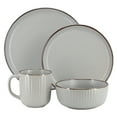 thumbnail image 2 of Elama Leo 16 Piece Stoneware Dinnerware Set In Light Gray, 2 of 7