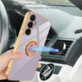thumbnail image 4 of Slim Electroplated Plating TPU Ring Stand Case for Samsung Galaxy S24,Dteck Shockproof Rubber Case Built-in 360° Ring Holder Magnetic Back Cover for Galaxy S24,Lightpurple, 4 of 6