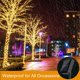 thumbnail image 3 of 【Paquete de 4】 Guirnalda de luces solares para exteriores, 12 m 100 LED Guirnaldas de luces solares para exteriores Impermeable 8 modos Luz de decoración para jardín Patio Hogar Navidad Boda Fiesta B JAMW Sencillez, 3 of 5